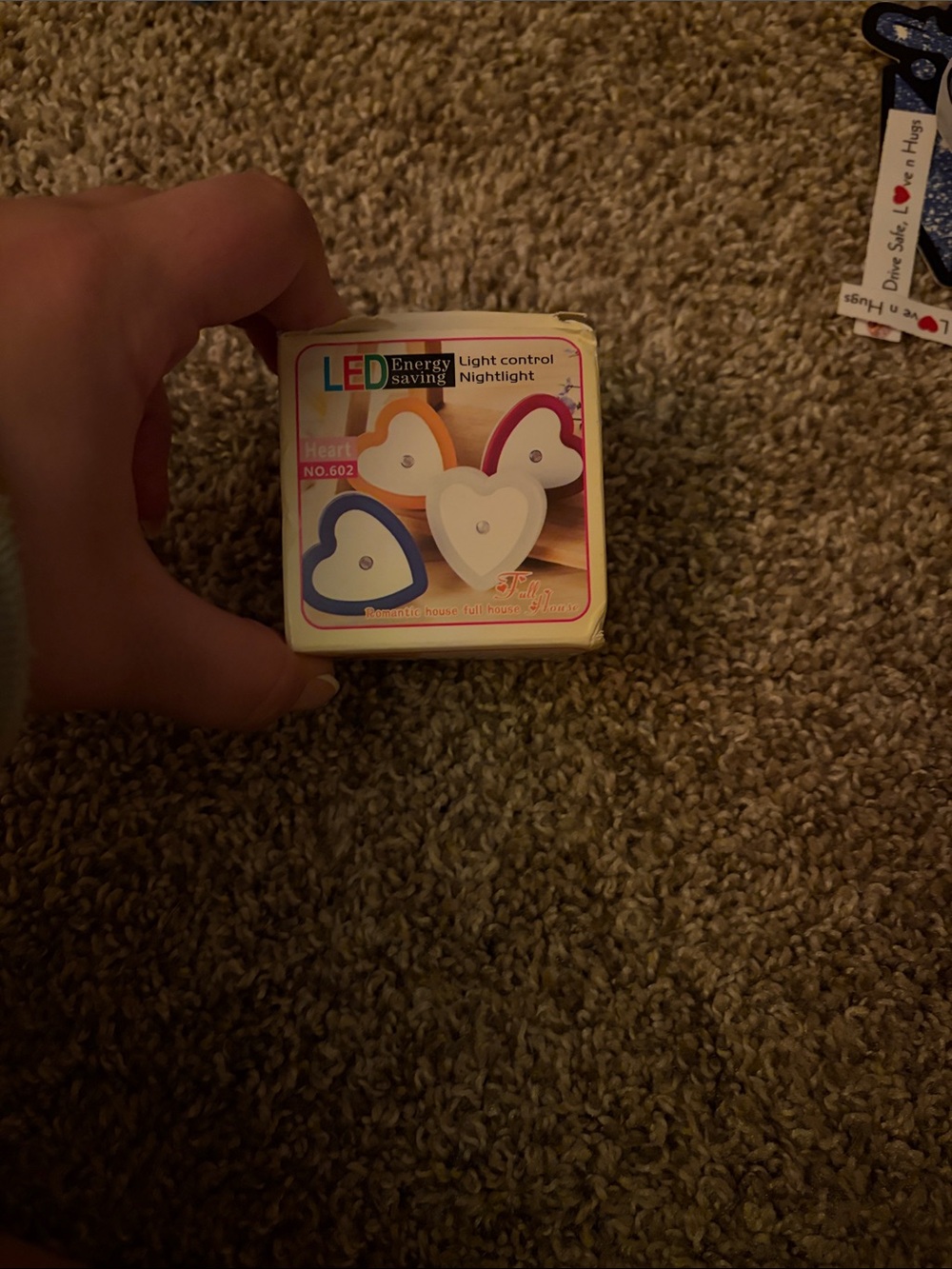Heart LED Nightlight Set - White with Blue, Orange, and Pink Accents